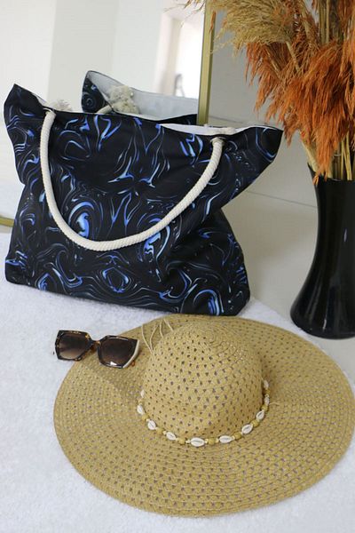 Eslina 102 Geantă mare de plajă - Aqua Blue