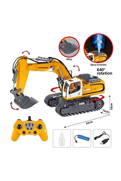 Genel Markalar Uzaktan Kumandalı Şarjlı PALETLİ EXCAVATOR 1/18 Boy Full Fonksiyon Kepçe Hareketli Işıklı