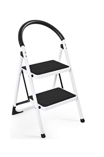 ROYAL ROSE White multi-purpose metal ladder with two steps