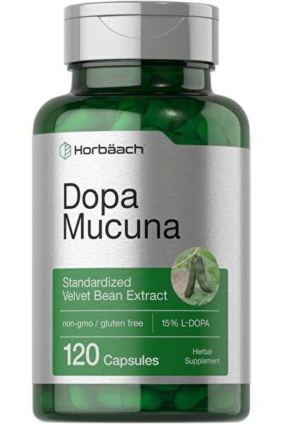Horbaach Horbäach Dopa Mucuna 120 Capsules | Velvet Bean Herbal Extract | 15% L-Dopa | Non-GMO & Gluten Free