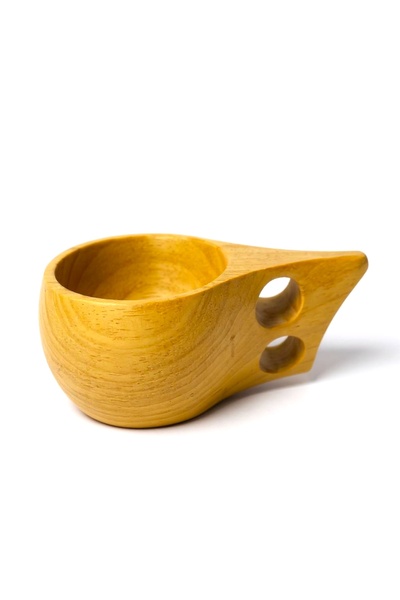 bohoostudio كوب كوكسا مصنوع يدويًا - كوب شرب خشبي تقليدي للتخييم والهواء الطل...