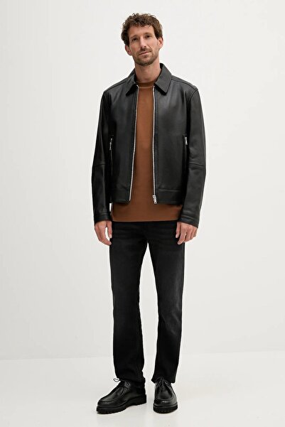 BOSS Men's Regular Fit Crew Neck Brand Logo Brown T-Shirt 50520298-217