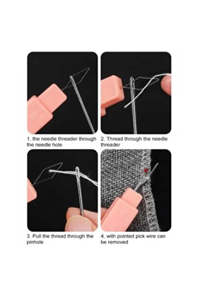 lawrenceshop 2 in 1 Seam Ripper and Needle Threader Apparatus Thread and Seam Remover Buttonhole Opener Blue