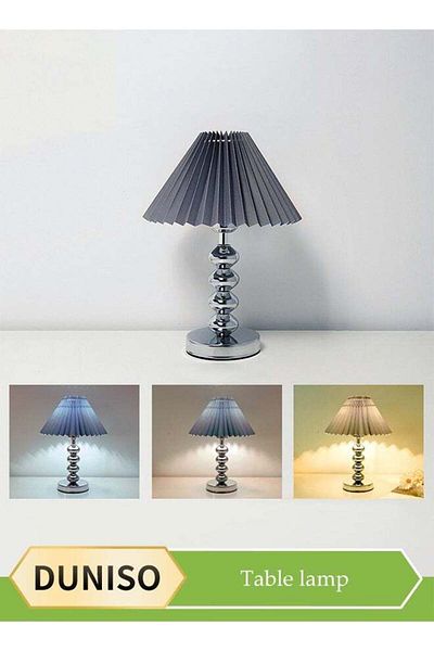 Generic Bedside table lamp, USB fabric bedroom lamp, multifunctional LED desk lamp reading lamp, three color