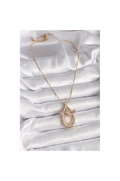 Skygo 316L Steel Gold Color Chain Zircon Stone Vintage Model Women's Necklace - Tj-Bko9507