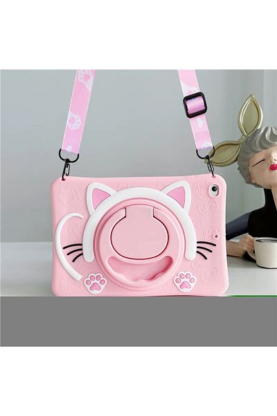 Choice A9 Plus 11 inch 360 PinkCat-SP Case For Samsung Galaxy Tab A9 Plus S9 FE S8 S7 11 inch A8 10.5 A7 S6