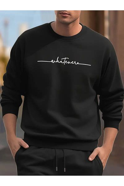 helegiy Men's Long Sleeve Print Detailed Two Thread Sweet