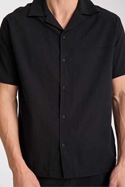 Store 100% Cotton Men's Linen Combination – Slim Fit Shirt and Shorts Set |