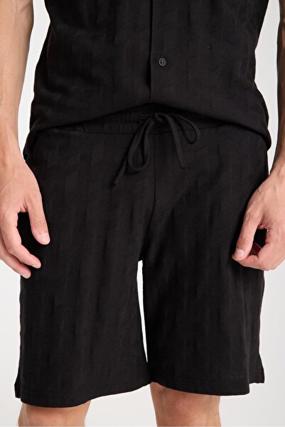 Store Men's 100% Cotton V-Neck Shirt and Lace-Up Shorts Set - Stylish Sports Casual Combination