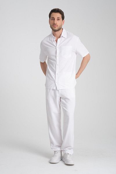 Store Men's linen shirt - comfortable and stylish summer button-up classic shirt