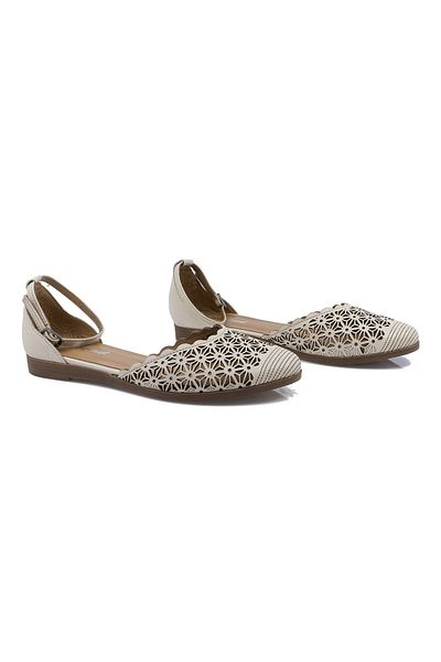 Caspiansea Women's ballet flats, Caspian, Cas-182, casual, natural leather, beige, 40
