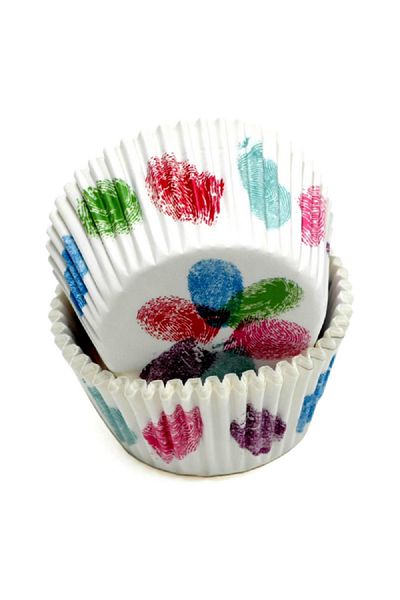 Chef Craft 50-Piece Thumb Print Baking Cup Multicolor
