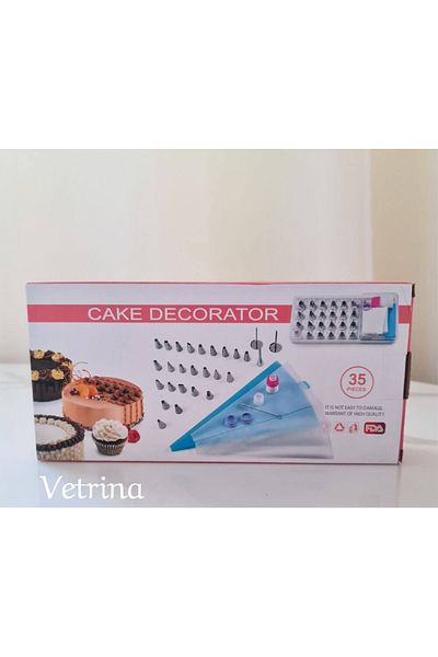 Generic 2 pieces of decorating bags and nozzles (bubbles) used to create different shapes and designs for cakes. Consists of 24 pieces.
