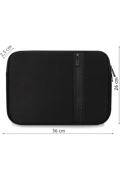 zagatto Laptop sleeve 13.3”, black, waterproof neoprene, external pocket, lightweight, ZG646