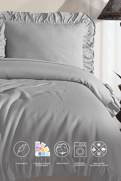 Elart Lily Bed Set (200X220 cm) Gray