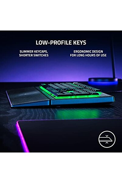 RAZER Ornata V3 X Gaming Keyboard: US Layout, Low-Profile Keys, Silent Membrane Switches, UV-Coated