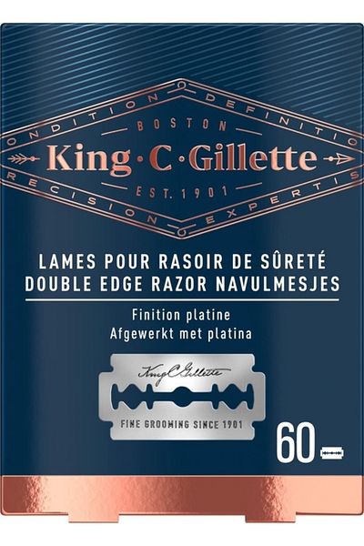 Gillette Lame de ras cu muchie dublă King C. Gillette, 60 buc.