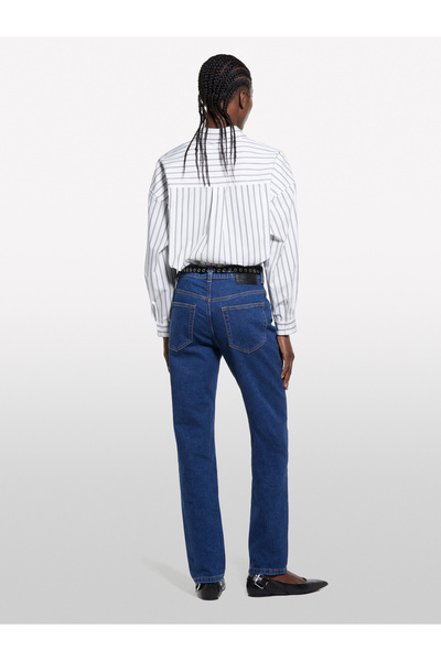 Sisley Cămașă masculină din poplin cu dungi albastre, 100% bumbac