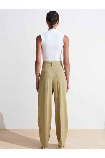 Dilvin 72128 High Waist Draped Trousers-Cagla