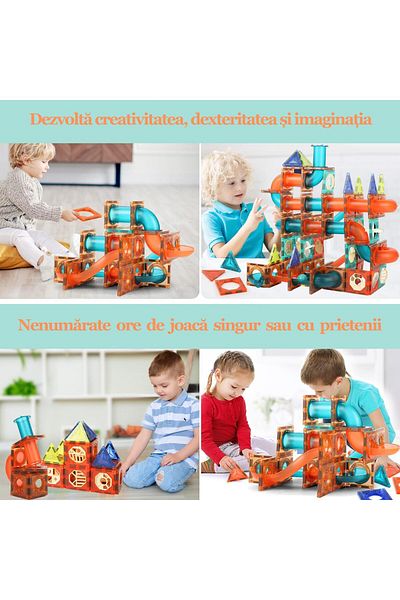 Magnetic Set of 148 magnetic educational and creative building pieces for children, SOLTOY® Magnet Labyrinth