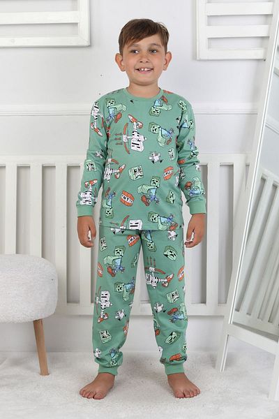 ZUZUNGA Computer Game Patterned Boys' Pajama Set