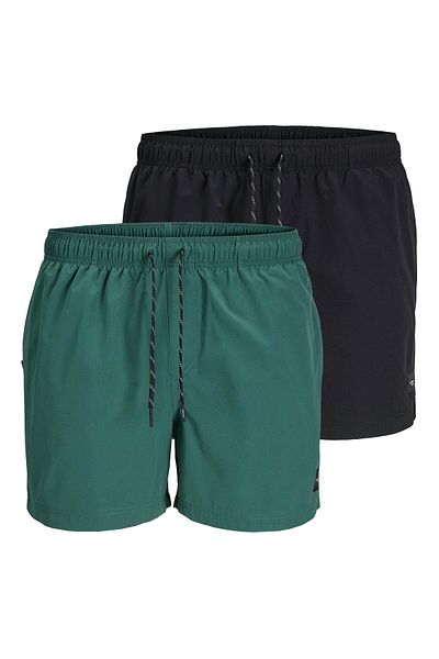 Jack & Jones JACK&JONES Herren Badeshorts 2er Pack - JPSTMAUI JJSWIM SOLID AKM SN, Badehose