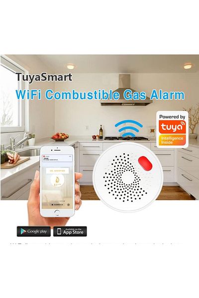 UanTii Smart Natural Gas Alarm Combustible Gas Detector Gas Leakage Sensor Works With Tuya Smart Lif