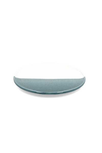 Easy Life Collection's Half Glazed Porcelain Dessert Plate Green and White 21cm