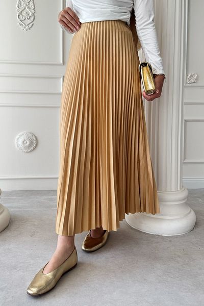 InStyle Pleated Gold Skirt