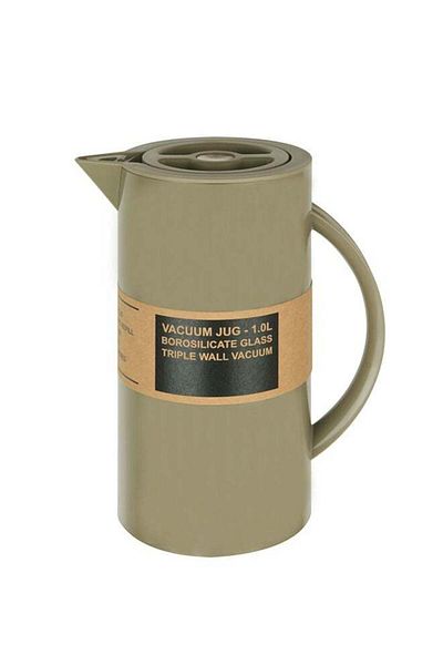 Gazella Plastic Tea/Coffee Flask 1 Liter Green, Borosilicate Glass & Triple Wall Vacuum