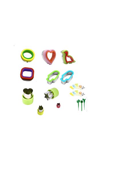 Seadiary Set of 24 sandwich, cake and fork molds Seadiary, steel, plastic, multicolor