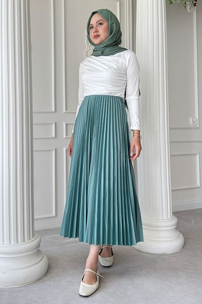 InStyle Pleated Mint Green Skirt