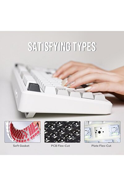 Epomaker X AULA F99 PRO Wireless Hot-Swappable Mechanical Gaming Keyboard (Black&Grey&White)