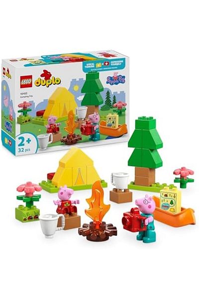 LEGO رحلة تخييم دوبلو بيبا بيج مع الأب - ألعاب مونتيسوري للبنات والأولاد بعمر سنتين فما فوق