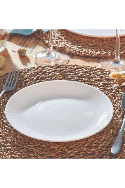 Luminarc Pampille Dishwasher and Microwave Safe Tempered Glass Dessert Plate White 19cm