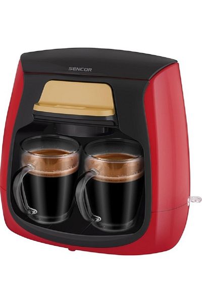 Sencor Non-Slip Feet Overheating Protection Coffee Maker Red and Black