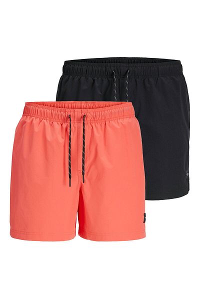 Jack & Jones JACK&JONES Herren Badeshorts 2er Pack - JPSTMAUI JJSWIM SOLID AKM SN, Badehose