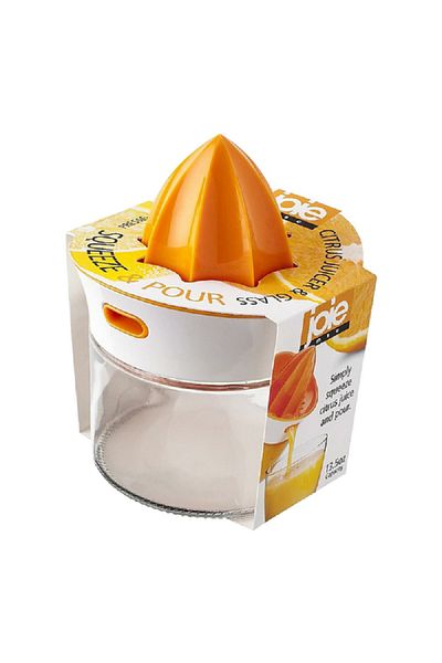 Joie Dishwasher Safe Squeeze and Pour Citrus Juicer Clear and Orange 399ml