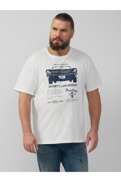 s.Oliver Big Sizes Men's big size T-shirt with Ford® print, crew neck