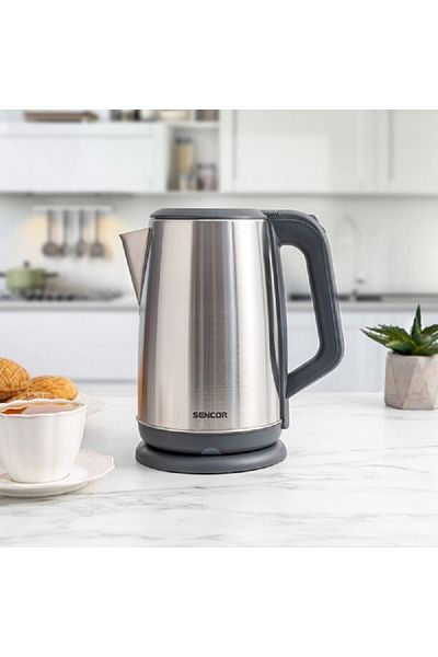Sencor 3000W Overheating Protection Stainless Steel Electric Kettle Silver and Black