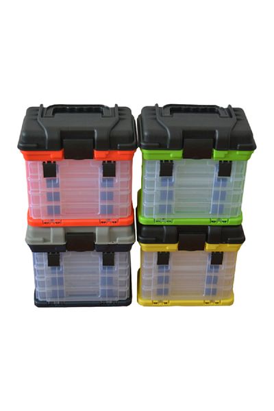 portable Multi-Functional Fishing Tackle Lure Accessories with Plastic Box Multicolor