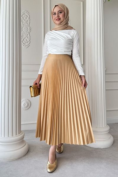 InStyle Pleated Gold Skirt