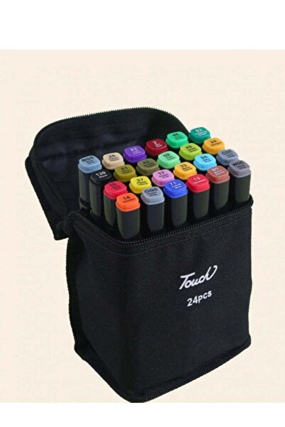 Touch مجموعة أقلام تحديد ثنائية الجوانب، 24 قطعة، متعددة الألوان