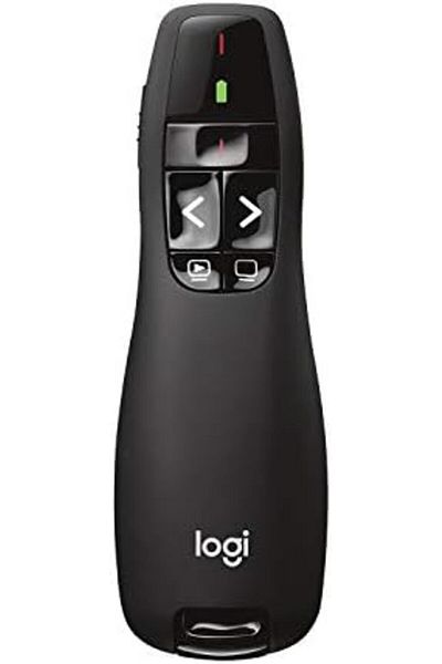 logitech Wireless Presenter R400, Wireless Presentation Remote Clicker with Laser Pointer, Black