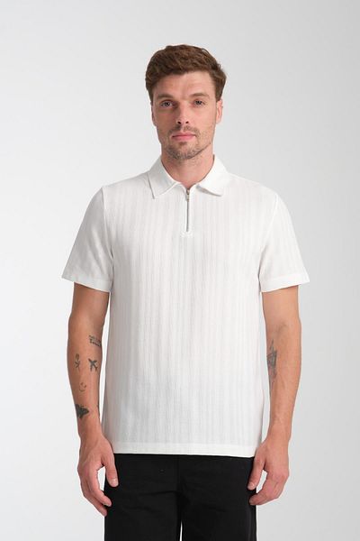 Store 100% Cotton Men's Zipper Detailed T-Shirt - Soft and Basic Daily Use