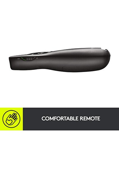 logitech Wireless Presenter R400, Wireless Presentation Remote Clicker with Laser Pointer, Black, 1.