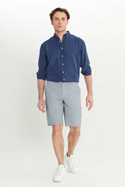 ALTINYILDIZ CLASSICS Slim Fit Slim Fit Seersucker Patterned Side Pocket Stretch Shorts