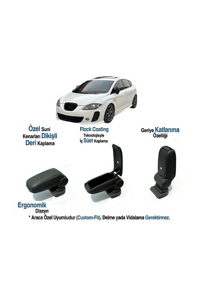 TUNAX OTO For Seat Leon 1P Car Special Armrest Armrest Without Screw 2005 2006 2007 2008 2009 2010 2011 2012