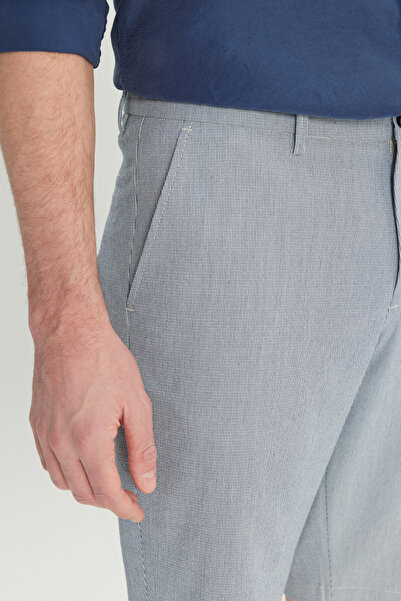ALTINYILDIZ CLASSICS Slim Fit Slim Fit Seersucker Patterned Side Pocket Stretch Shorts