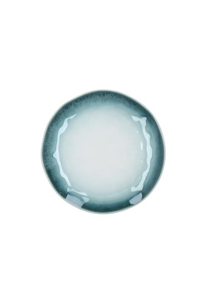 Easy Life Collection's Nuances Collection Porcelain Dessert Plate Green and White 21cm
